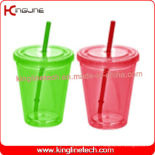 400ml double wall straw cup (KL-SC088)
